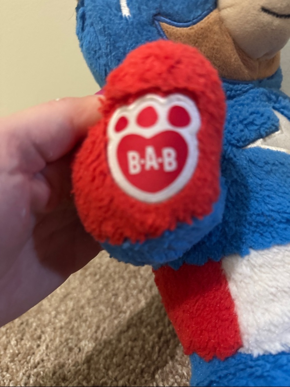 Marvel Captain America Bear Plush in Blue, Red, White - Picture 3 of 4